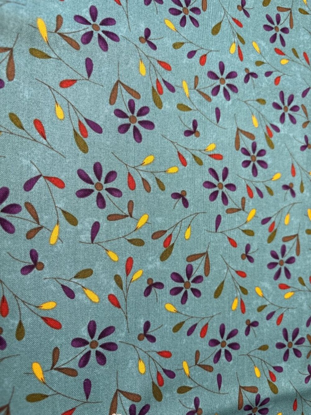 Perfectly Seasoned Sandy Gervais Moda 3/4 yardx44"Fabric Turquoise Floral Cotton
